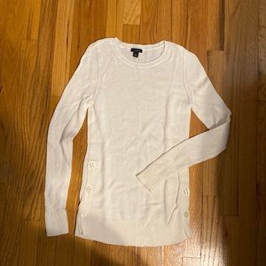Ann Taylor White Knit Sweater